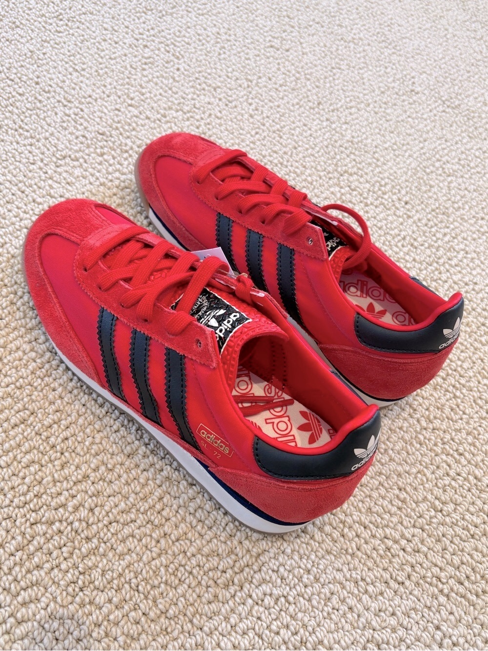 New Adidas SL 72 RS Red and Black Retro Runner Sneakers